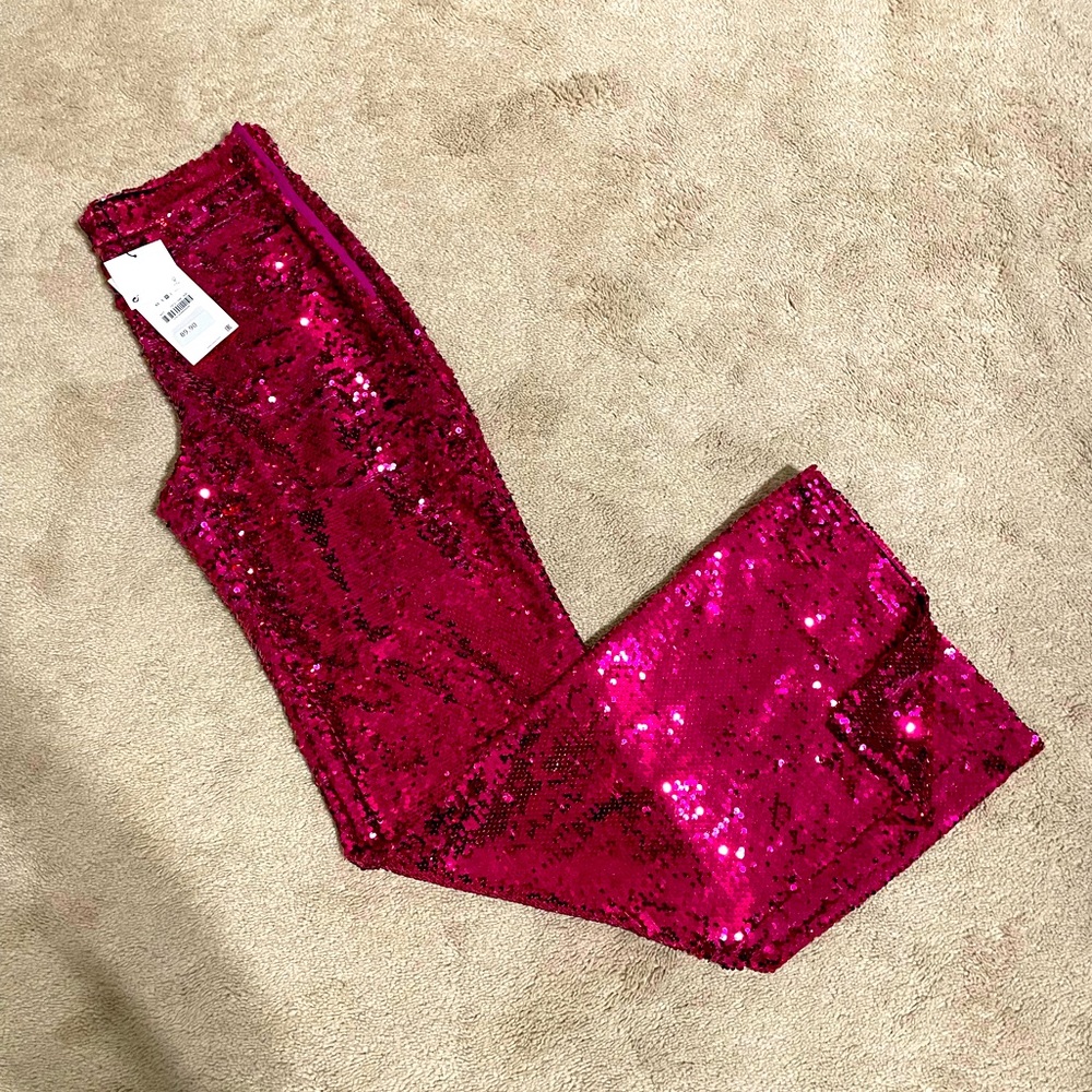 NWT Zara Sequin High Waisted Flare Pants